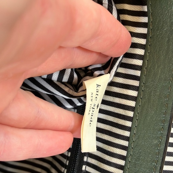 Kate Spade Lola Avenue Green Olive Army Leather Satchel Bag - Picture 9 of 9